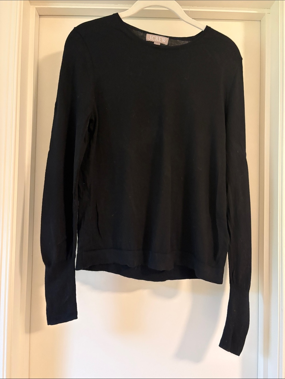 J. Crew Black Long-Sleeve Crewneck Sweatshirt